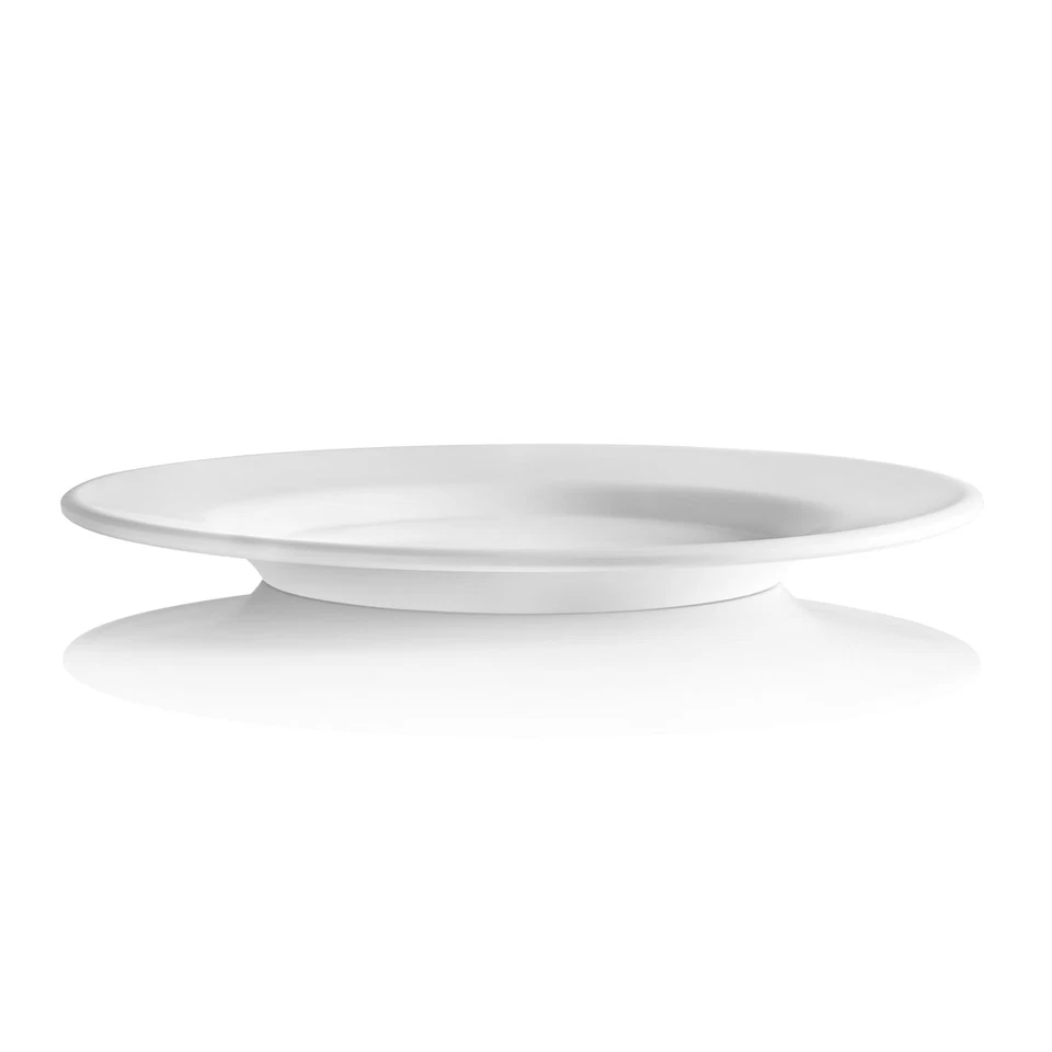 8” White Melamine Salad Plates - Smooth Round 8 Inch Melamine White Plates, D... - Image 3 of 4
