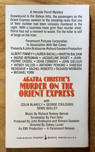 Murder On The Orient Express by Agatha Christie - vintage 1975 mystery tie-in pb - Picture 2 of 6