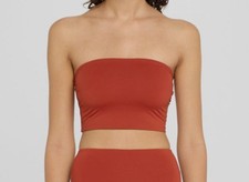 BONDI BORN Women's Red Stella Strapless Bikini Top Swimwear Size M