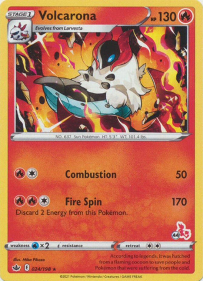 Volcarona - 024/198 - Battle Academy 2022 (Cinderace Symbol 44) (Lp) Battle Acad