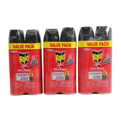 Raid Outdoor Ant & Roach Killer, Fresh Scent, 17.5-oz Each 6 Cans