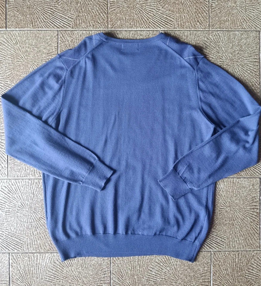 Pullover viola con rombi lana, uomo taglia XL, Re del mare sport, made in Italy - Immagine 2 di 4
