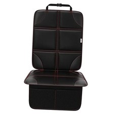 Black with Red Stitching Car Seat Protector - Non-Slip Backing - 1 Pack