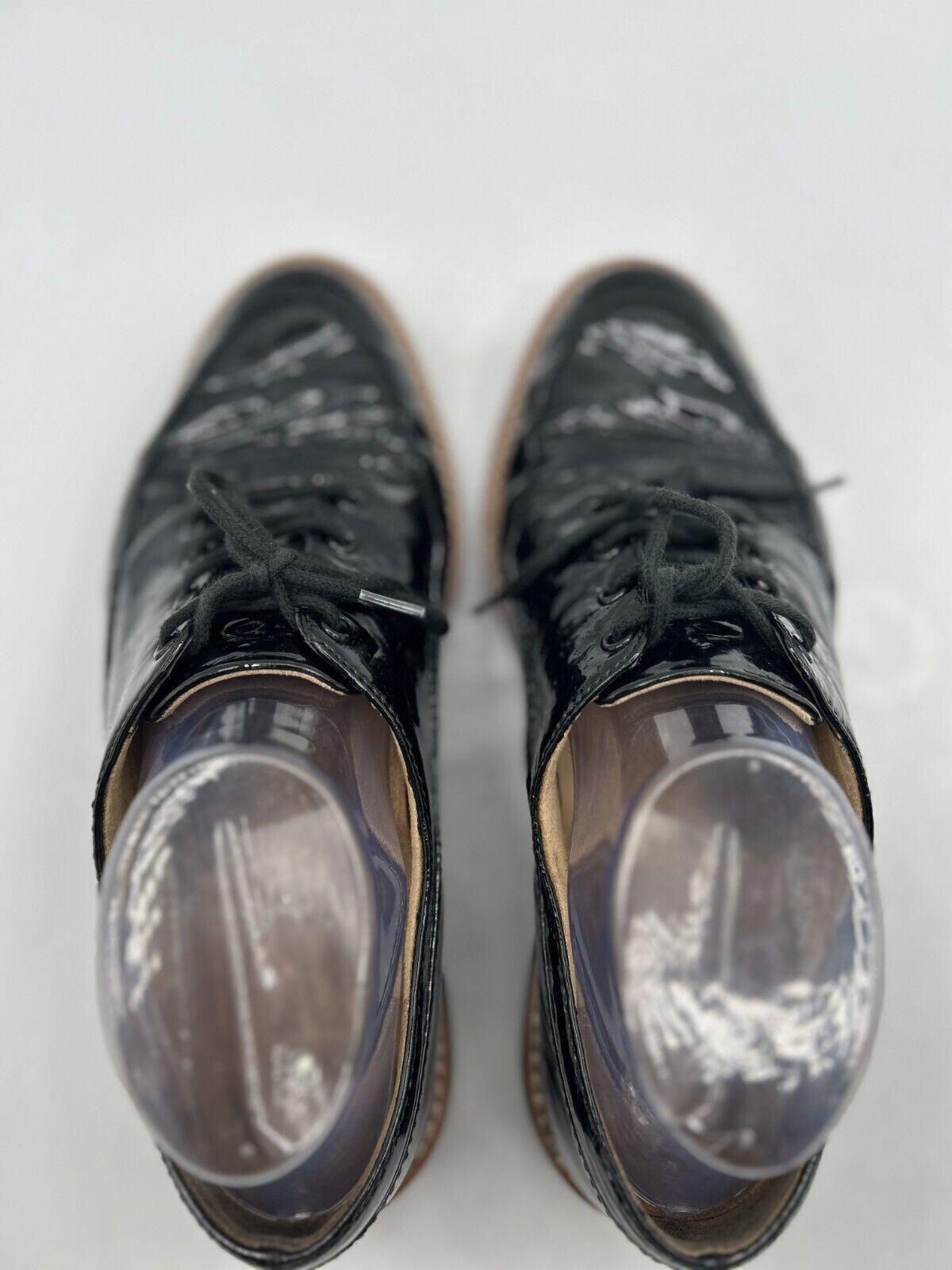 SAOLA Naturalizer Auburn Oxford Uomo Tg 7 5W Nero Stringato Punta Mandorla Vernice Pelle