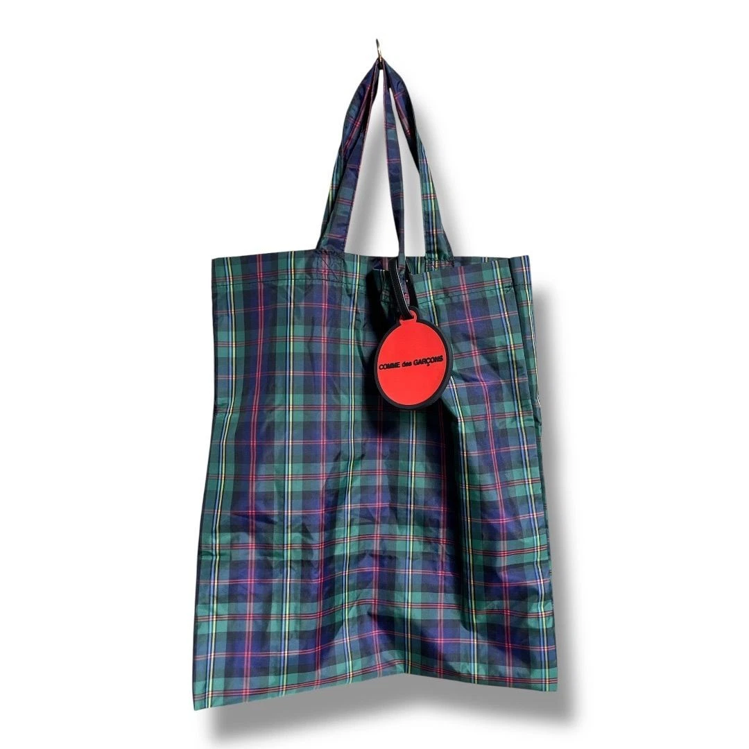 COMME des GARÇONS チェック柄トートバッグ Comme Des Garcons Checkered Nylon Tote Bag w/Name Tag Made In