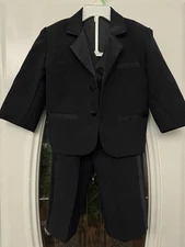 Black  3 Piece Suit - Jacket, Vest, Pants - Size 2T - See Measurements Worn Once