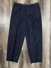 Vintage Pleated Wool Dress Trouser Pants Size 34R Wide Peter Van Overdijk
