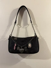 Ed Hardy shoulder crossbody Bag Black with charms