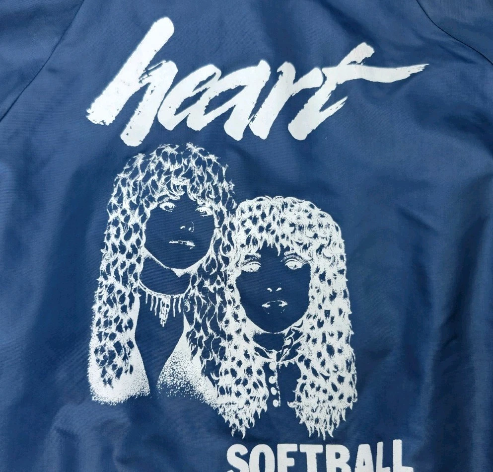 Vtg 1980 HEART Band Crew Nylon Softball Team Jacket -Bebe Le Strange Tour  image 21