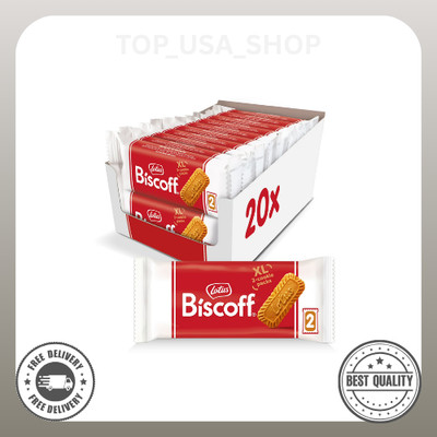 Lotus Biscoff Cookies, 17.6 Oz, Dispenser Box (20 sleeves of 2 XL cookies) New