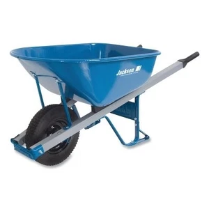 Entrepreneurs en acier Bruant, 6 Cu ft, 1 Pneu sans plat Knobby, Bleu AMES