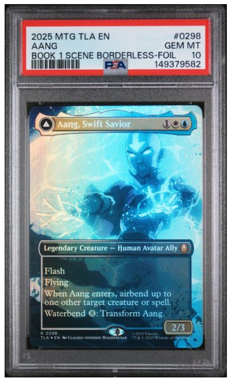 2025 MTG AVATAR:THE LAST AIRBENDER 0298 AANG BOOK 1 SCENE BORDERLESS FOIL PSA 10 view 1