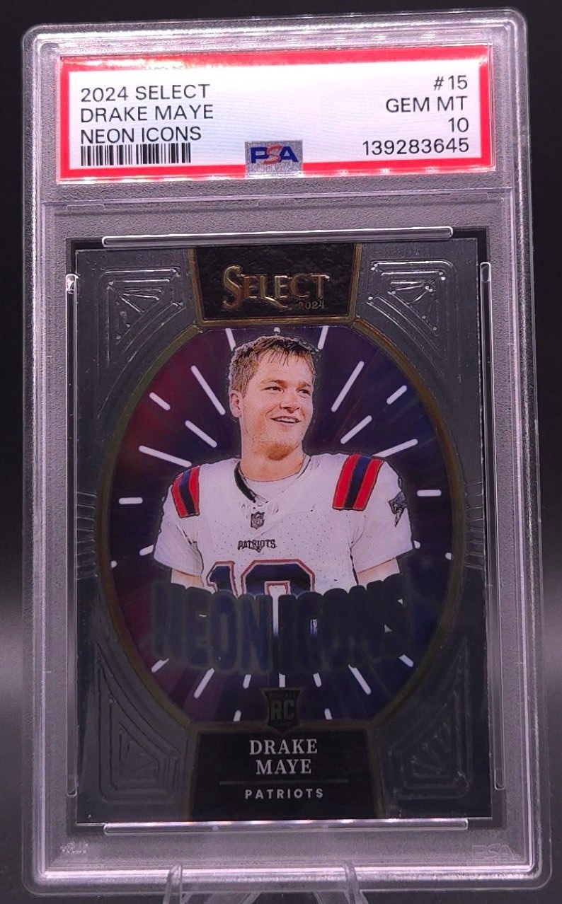 2024 Drake Maye RC Select Neon Icons #15 PSA 10 New England Patriots