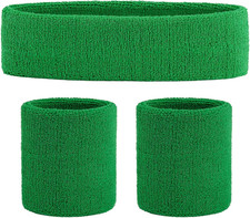 Sweatband Set Sports Headband Wristband Set Sweatbands Terry Cloth Wristband Wri