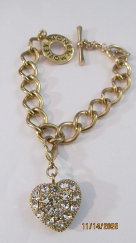 MONET GOLD CHAIN CRYSTAL HEART BRACELET SO NICE