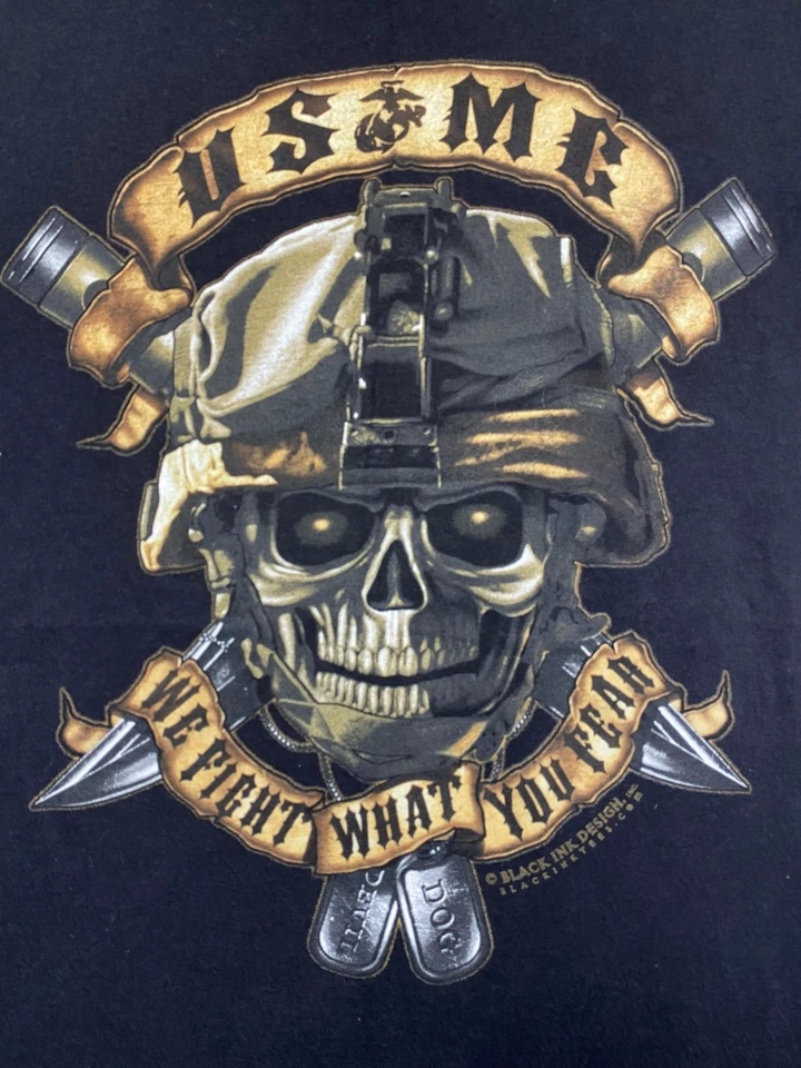 Camiseta gráfica 2XL del Cuerpo de Marines de los Estados Unidos para hombre luchamos contra lo que te sientes sin mangas Foto 2 de 4