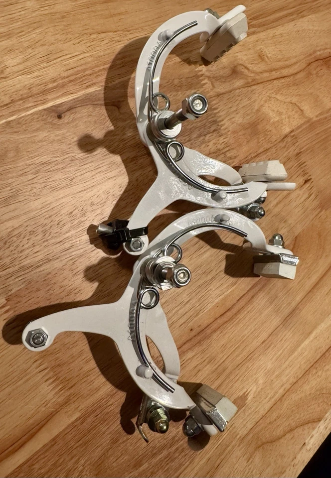 Conjunto de pinças de freio Dia Compe MX1000 dianteiro e traseiro old school BMX branco - Imagem 3 de 3