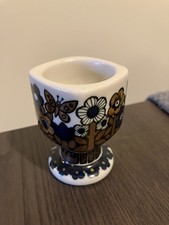 Arabia Finland Egg Cup Ceramic Floral And Butterfly Decor. 3”
