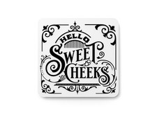 Sweet Cheeks Bathroom Sign Funny Humor Wall Decor for Home and Office