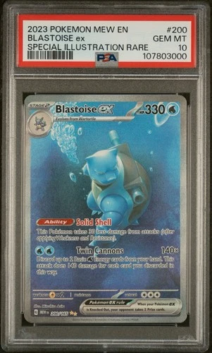 2023 POKEMON MEW EN-151 SPECIAL ILLUSTRATION RARE #200 BLASTOISE EX PSA 10