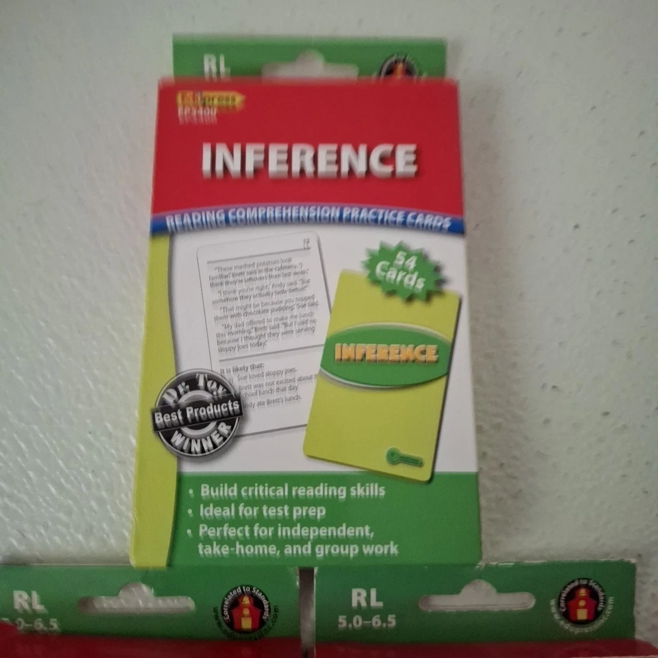 Tarjetas de práctica de comprensión lectora EDUPRESS 3 clases 54 cartas en cada una... Foto 2 de 4