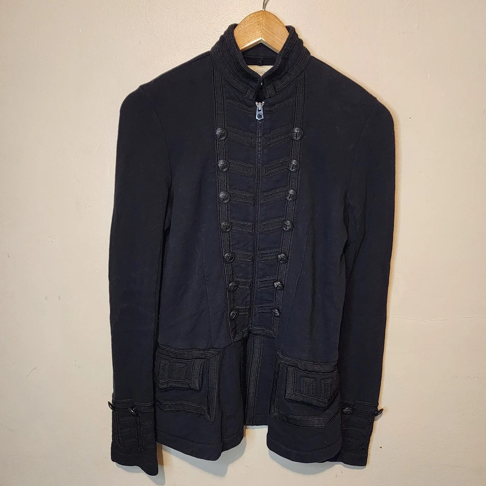 Chaqueta Blazer Ralph Lauren Denim Supply Peplum Grande Militar Y2K Negra De Colección Foto 2 de 4