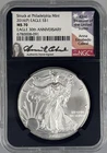 2016(P) Silver Eagle NGC MS70 Struck at Philadelphia Anna Cabral Signed
