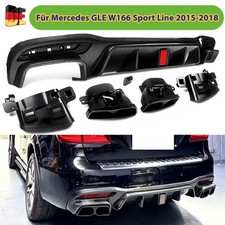 Carbon Look Heckdiffusor Endrohre Auspuff für Mercedes GLE W166 Sport 2015-2018 Carbon Look Heckdiffusor Endrohre Auspuff für Mercedes GLE W166 Sport 2015-2018