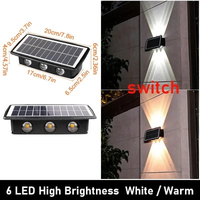 Helle Solar Wandlicht Dekoration Leuchte Garten Outdoor LED Beleuchtung IP65