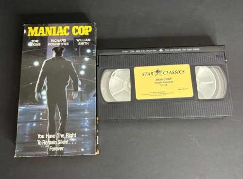 Maniac Cop VHS Rare Video Classics Horror Bruce Campbell Robert Z’Dar Tom Atkins - Picture 2 of 5
