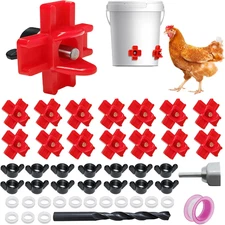 15 Pack Horizontal Chicken Water Nipples, Chicken Nipples Waterer for Coop