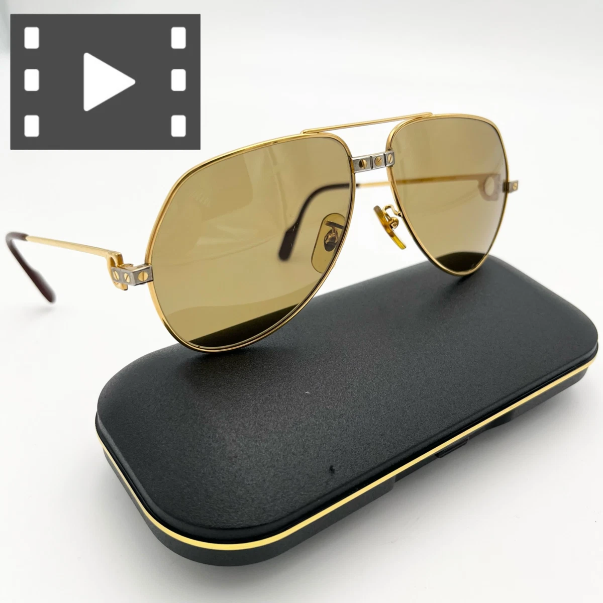 Cartier メンズ ゴールドフレーム アビエーターサングラス Cartier Gold Aviator Sunglasses for Men for sale | eBay