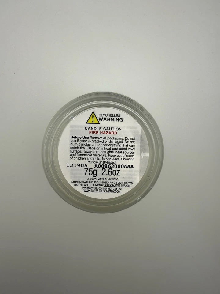 Vela votiva The White Company Seychelles Signature 75 g totalmente nueva Foto 3 de 3