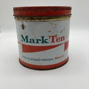 VERY RARE VINTAGE MARK TEN CIGARETTE TOBACCO Round TIN EMPTY see pictures 