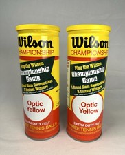2 Vintage Metal Cans Sealed Wilson Championship Tennis Balls Optic Yellow