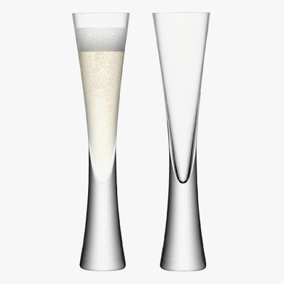 Champagne Flutes Set of 2   Hand Blown Crystal Champagne Glasses, 5oz Elegant...