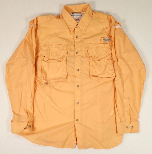 Columbia PFG Fishing Omni Shade Vented Orange Button Up Hemd Herren L