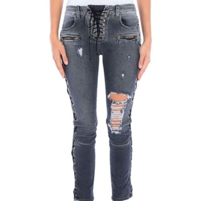 BEN TAVERNITI UNRAVEL PROJECT Black Distressed Skinny Jeans SIze (US) 