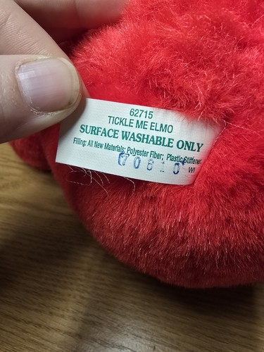 Antique 1995 Tyco Sesame Street Tickle Me Elmo Plush Talking Doll Works No Batt. - Picture 7 of 9