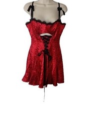 Vintage Shirley Corset Lace Up Chemise Womens Size Petite M