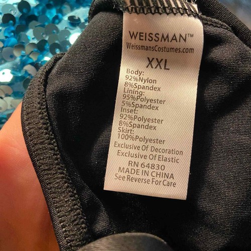 Weissman Dance Outfit 2 Piece XXL Dress Jacket Sequin Robin Egg Blue Childs  - Picture 9 of 10