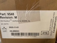 Case of 20 CARDINAL HEALTH 9548 SURGICAL GOWN, Size XL, EXP 11/2025