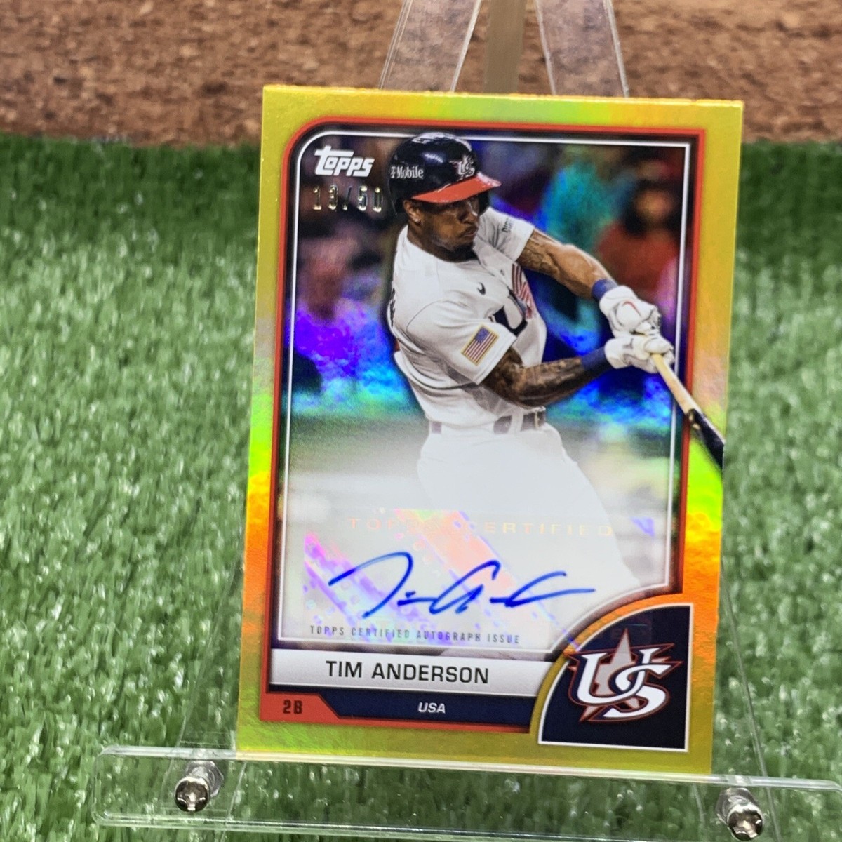 2023 Topps World Baseball Classic Tim Anderson Gold Foil Autograph 