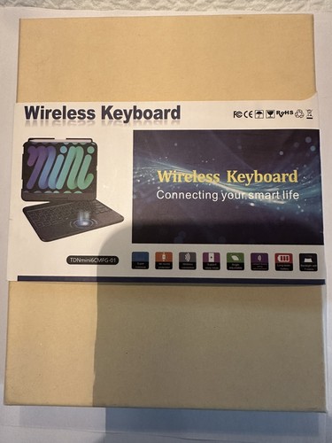 Wireless Ipad mini 6 generation keyboard, color is black.