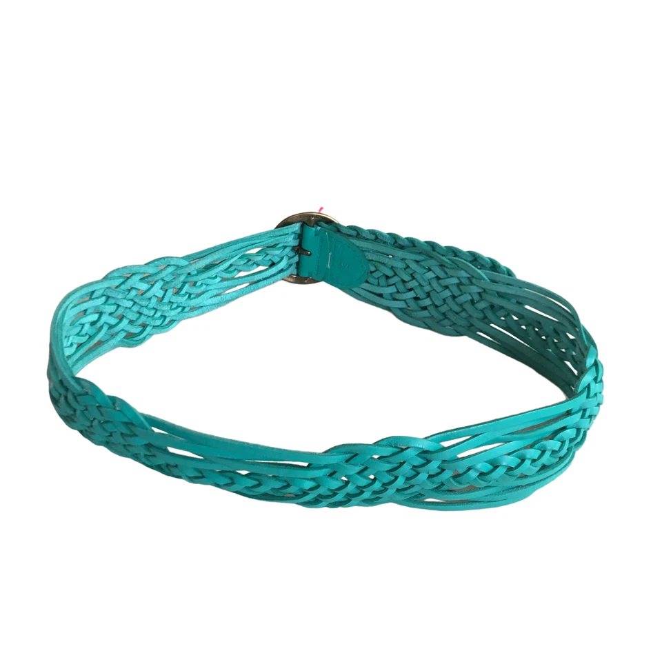 Cinturón Ralph Lauren Hecho en Inglaterra Cuero Genuino Turquesa Talla S Foto 2 de 4