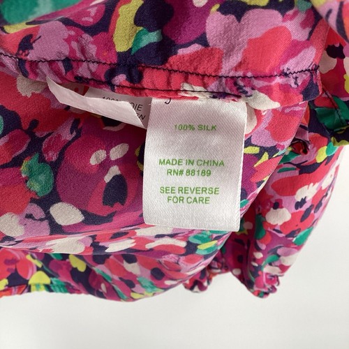 Camicetta donna Lilly Pulitzer Elsa seta floreale maniche lunghe confetti selvatici usata in ottime condizioni - M - Foto 5 di 9
