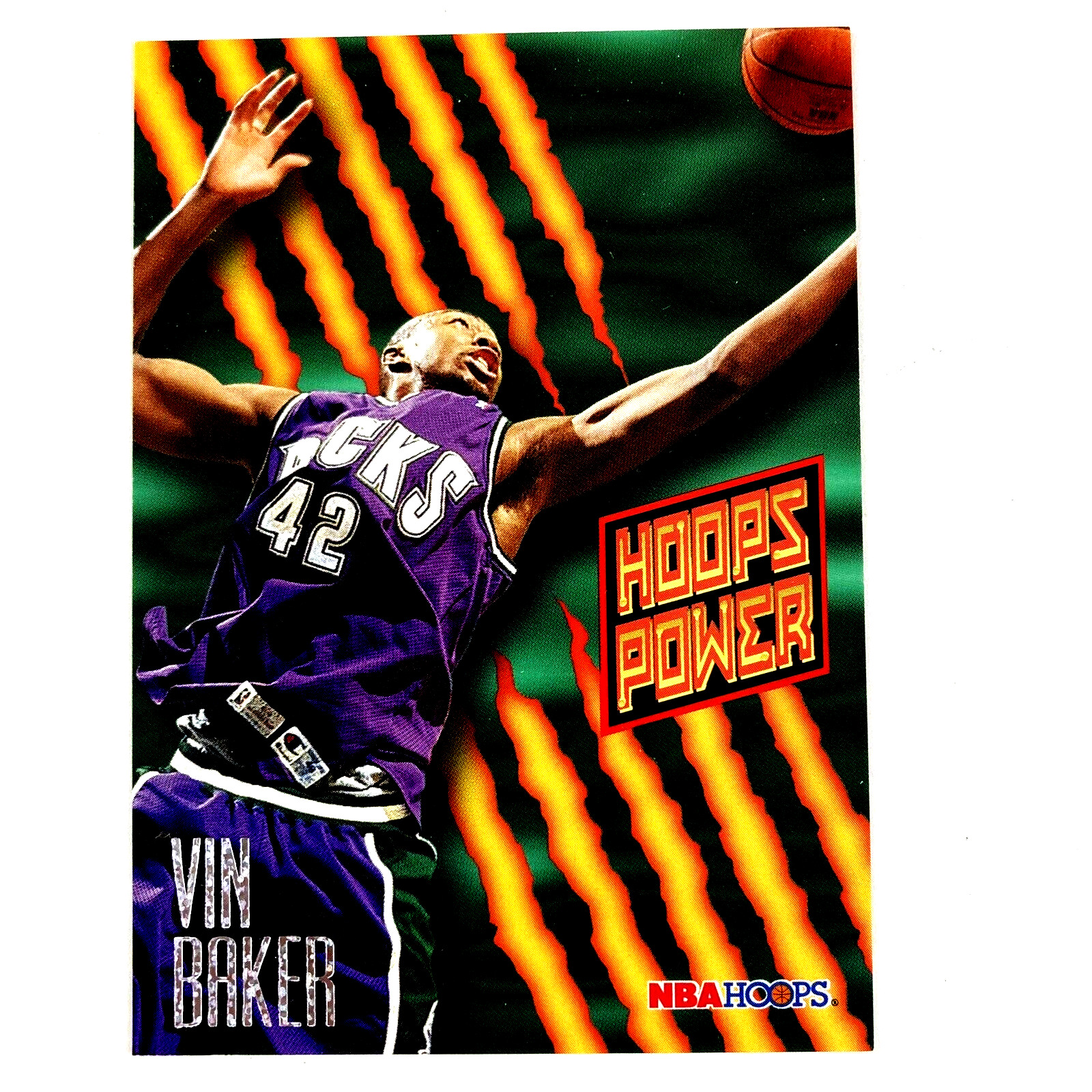Vin Baker 1994-95 NBA Hoops Power Insert #29 Milwaukee Bucks
