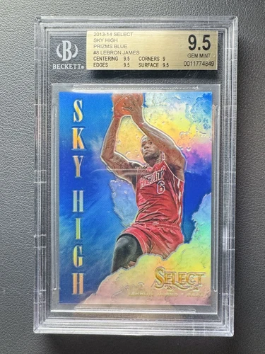2013-14 Panini Select LeBron James #8 Sky High Blue Prizm /49 BGS 9.5 GEM MINT