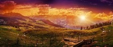 Landscape nature colorful mountains sky Custom Gaming Mat Desk
