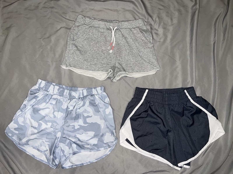 ECU Lot Of 3 Youth Shorts XL All In Motion Athletic Works Falls Creek Blue Camo